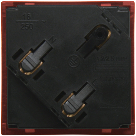Donel Розетка 2К+З нем.ст., 45 гр., с з/ш, крас. матовая (45х45мм), серия (тип) DF6