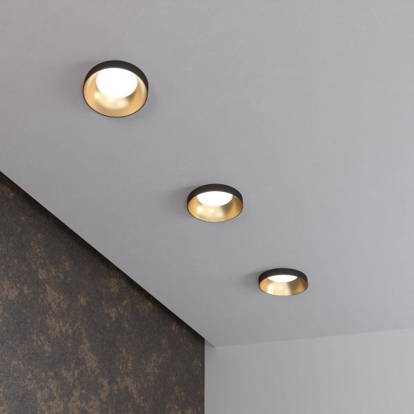 Встраиваемый точечный светильник GU10 золотой, черный IP20 (a053341) Elektrostandard