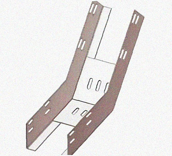 Лоток перфорированный КП 200х65-45 УХЛ1 для поворота трассы вверх на 45, горячее цинкование S1,5