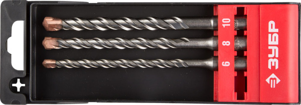 Набор буров SDS-plus 3 шт: 6 х 160, 8 х 160, 10 х 160 мм, Профессионал ЗУБР