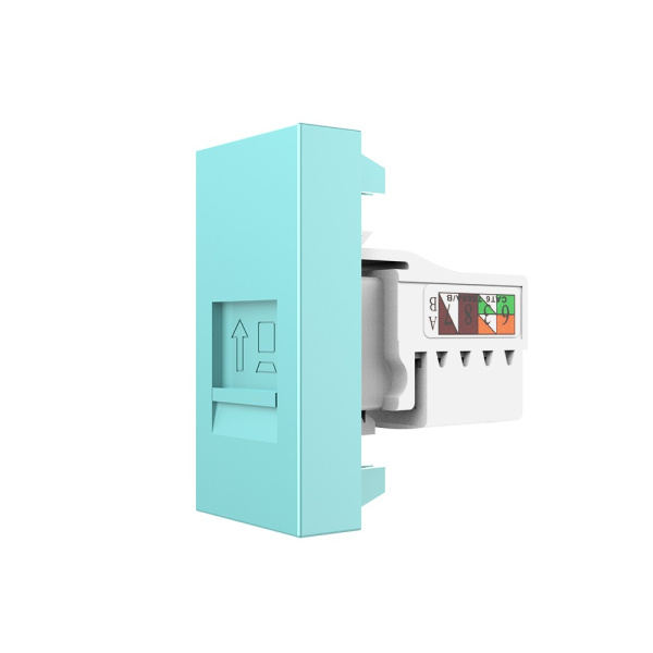 Розетка интернет RJ-45 кат. 6, цвет зеленый (механизм) Livolo