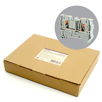 Зажим пружинный, 2-проводной проходной ЗНИ - 4, JXB PT 4, серый LD572-1-40 STEKKER