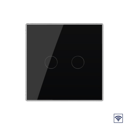 Сенсорный радиоуправляемый выключатель 2 клавиши 1 пост Черный Livolo