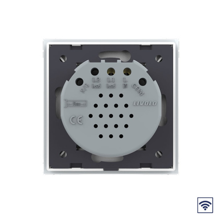 Сенсорный радиоуправляемый выключатель Quadro 1 клавиша 1 пост Белый Livolo