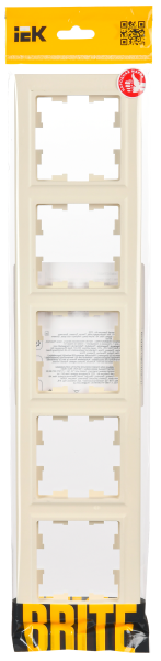 BRITE Рамка 5-мест. РУ-5-БрКр беж. IEK