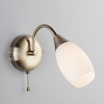 Бра со стеклянным плафоном 1*E14 40Вт античная бронза IP20 Ginevra (30280/1 античная бронза) Eurosvet