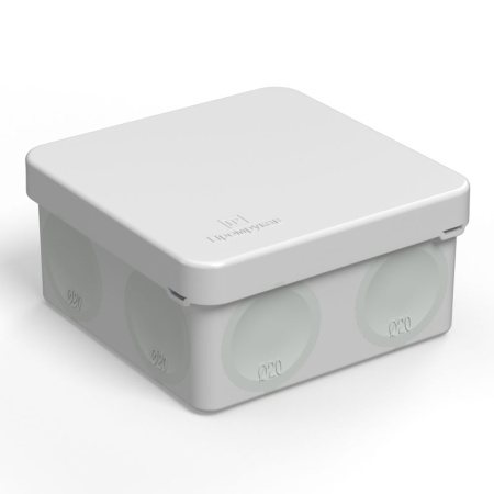 Коробка распределительная 60-0210 для прямого монтажа двухкомпонентная безгалогенная (HF) серый 80х80х40 (132шт/кор) Промрукав