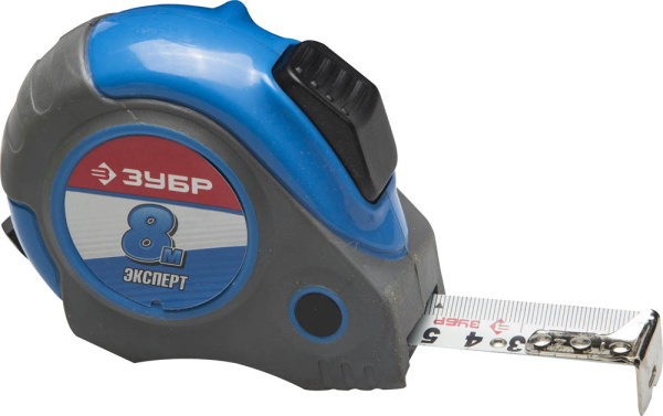 Профессиональная рулетка Автостоп 8м х 25мм ЗУБР