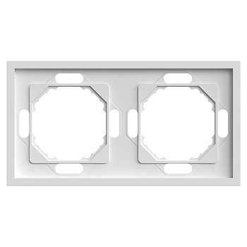 Рамка STEKKER, PFR00-5002-01 2-местная, серия Эмили, белый фарфор, soft touch