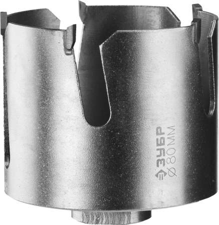 ПРОУНИВЕРСАЛ 80мм, коронка с твердосплавными резцами ЗУБР