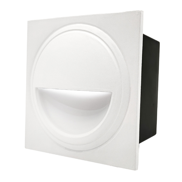 Светильник для ступеней 3Вт 5000К Металл Белый Квадрат Полукруг GSTL-S1-3BT-5K General