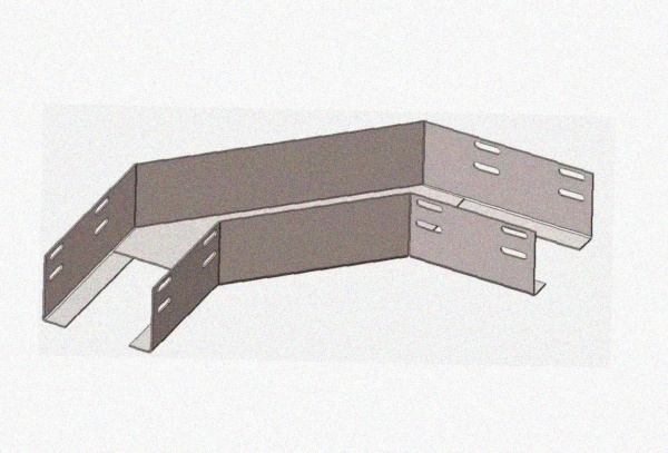 Лоток угловой глухой КГГ 100х100-135 УТ1,5 поворот на 135, оцинкованный лист S1,5