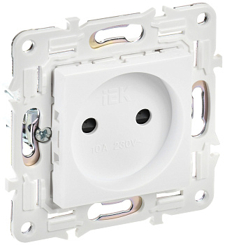 SKANDY Розетка без заземления с защитными шторками 10А SK-R01W арктический белый IEK