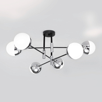 Потолочная люстра в стиле лофт 6*E27 60Вт хром IP20 Nuvola (70129/6 хром) Eurosvet
