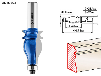 25.4x41мм, хвостовик 12мм, фреза кромочная фигурная №5 ЗУБР