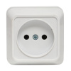 Рим Розетка 1-местная 10А без заземления белая EKF