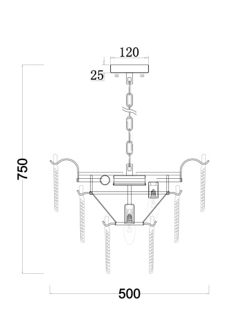 Люстра 7*E14 60Вт Золото IP20 Hloya FR5143PL-07G Freya