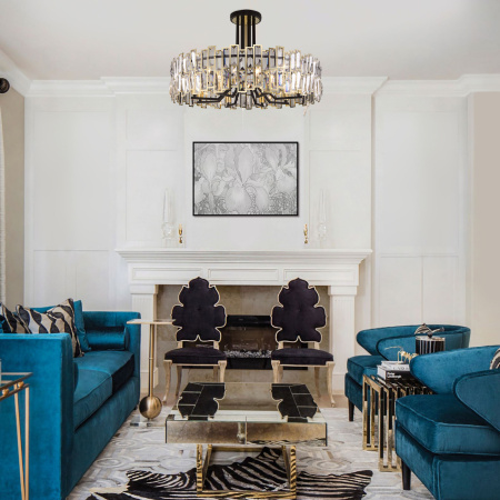 Умный потолочный светильник 8*E14 60Вт золотой, черный IP20 Zolletta (339/8 золото / черный) Bogate's