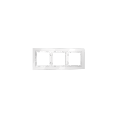 Рамка стеклянная Voltum S70 на 3 поста, (белый, стекло)