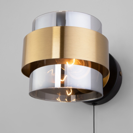 Настенный светильник с выключателем 1*E14 60Вт IP20 Arcada (70127/1 черный/ дымчатый) Eurosvet