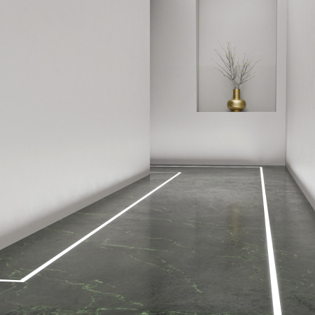 08-64 Профиль алюминиевый напольный под светодиодную ленту, встраиваемый, c усиленным рассеивателем, серебро, 20х15мм, 2м, ширина ленты до APEYRON