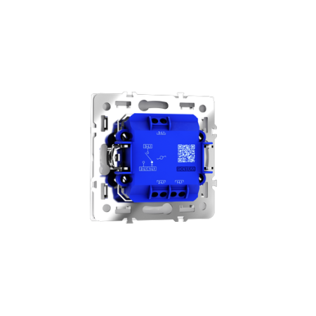 Проходной переключатель встраиваемый Voltum S70 одноклавишный 10А, (белый глянцевый)