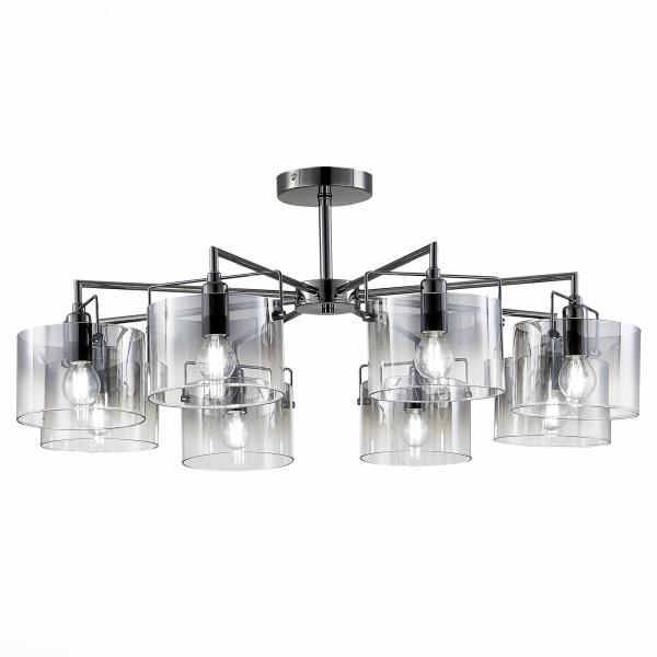 Люстра потолочная Хром/Дымчатый E14 8*40Вт SLE155602-08 EVOLUCE