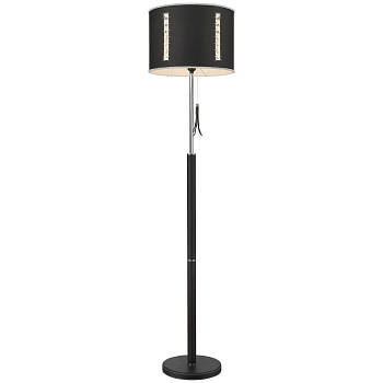 Торшер Хром, Черный/Черный, Прозрачный E27 1*40Вт WE393.01.025 WERTMARK