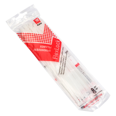 Хомут P6,6 стандартный (б), 3,6x300 (50шт) FlexLock PROxima EKF