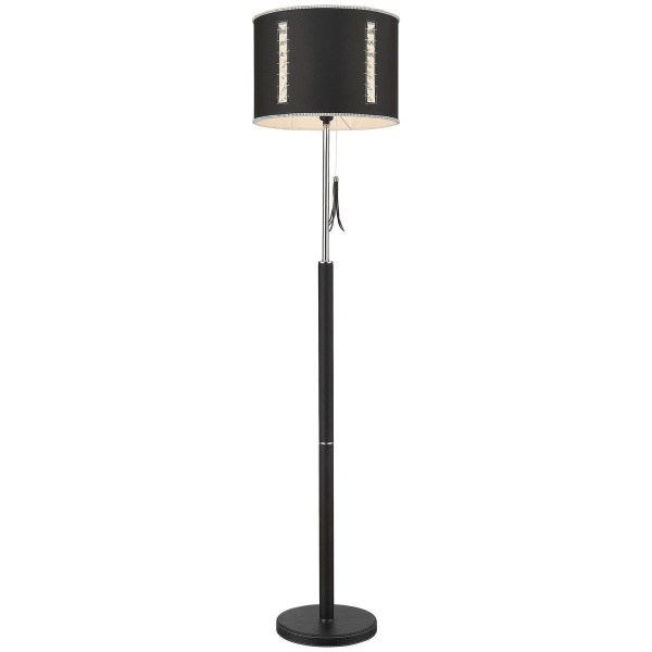 Торшер Хром, Черный/Черный, Прозрачный E27 1*40Вт WE393.01.025 WERTMARK