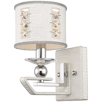 Бра Хром, Белый/Белый, Прозрачный E14 1*40Вт WE393.01.001 WERTMARK