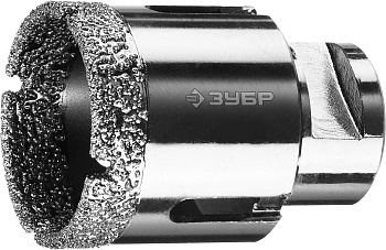 Высокоскоскоростная алмазная коронка для УШМ (М14) d 44мм по керамограниту и железобетону, Вакуумное Спекание, Профессионал ЗУБР