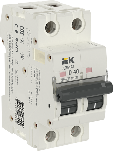 Выключатель автоматический ВА МОД M10N 2П D 40А ARMAT IEK