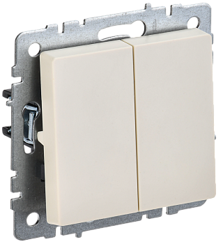 BRITE Выключатель 2-клавишный 10А ВС10-2-0-БрКр бежевый IEK BRITE Выключатель 2-клавишный 10А ВС10-2-0-БрКр бежевый IEK