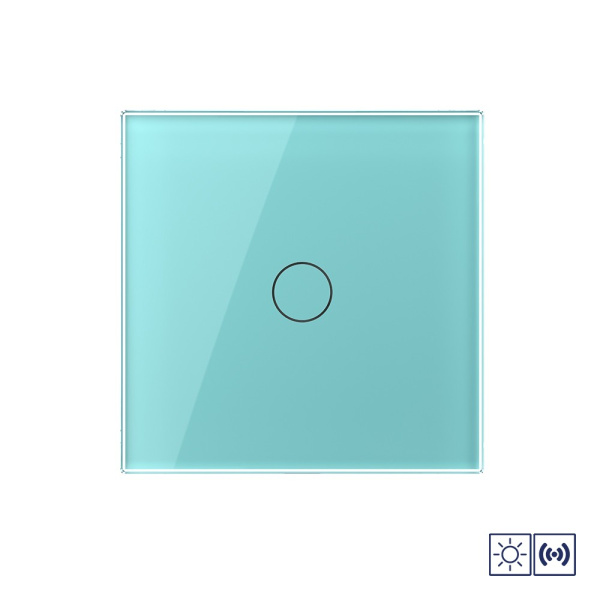 Сенсорный импульсный выключатель сухой контакт 1 клавиша 1 модуль Зеленый Livolo