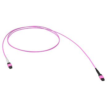 Оптический соединительный шнур 16 ОВ, 50/125 OM4, 1xMTP(16)f PC/1xMTP(16)f APC, тип В, 7 м DKC