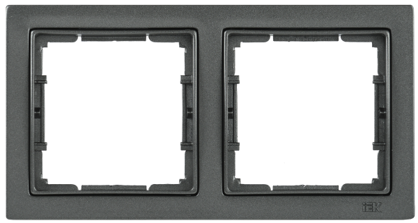 Рамка 2-местная квадратная РУ-2-БА BOLERO Q1 антрацит IEK