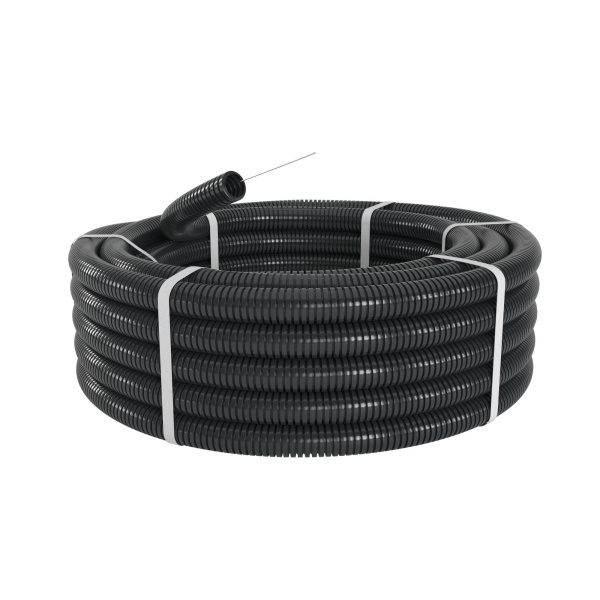 Труба ПА 6 гофр. DN48мм, ПВ-2, Dвн 47,4 мм, Dнар 54,5 мм, цвет чёрный, с протяжкой DKC