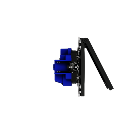 Розетка встраиваемая Voltum S70 с заземлением, защитными шторками и крышкой 16А, (черный матовый)