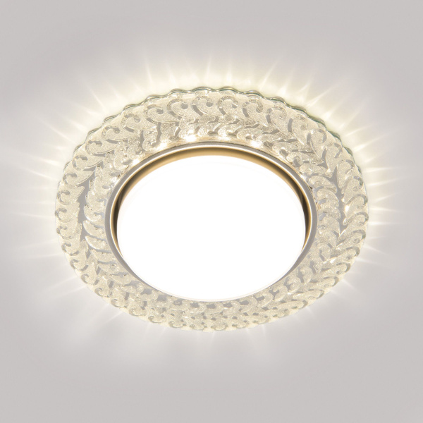 Встраиваемый точечный светильник со св/д подсветкой 1*GX53 прозрачный IP20 (a043158) Elektrostandard