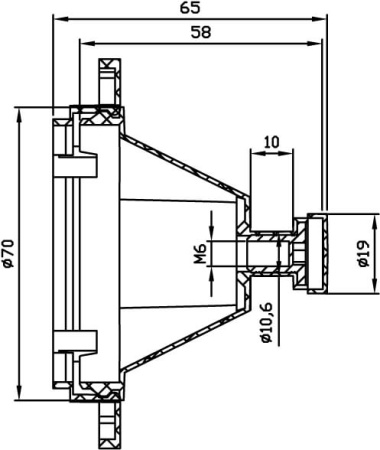 Коробка потолочная для заливки в бетон, д.72х65мм DKC