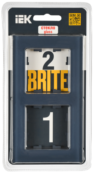BRITE Рамка 2-мест. РУ-2-2-Бр стекло маренго матовый IEK
