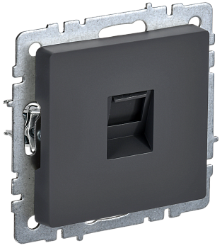 BRITE Розетка компьютерная RJ45 кат.5E РК10-БрГ графит IEK