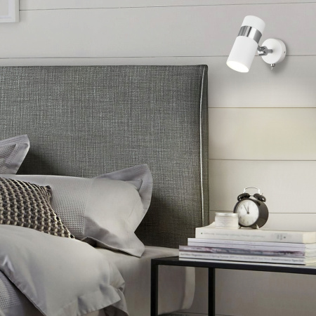 Настенный светильник 1*GU10 35Вт белый IP20 Viero (20096/1 белый / хром) Eurosvet