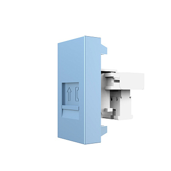 Розетка телефонная RJ-11 кат. 3, цвет синий (механизм) Livolo