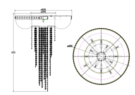 Люстра 12*E14 60Вт Хром IP20 Tigela DIA009PL-12CH Maytoni