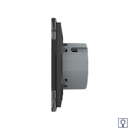 Сенсорный диммер Quadro 1 клавиша 1 пост Черный Livolo