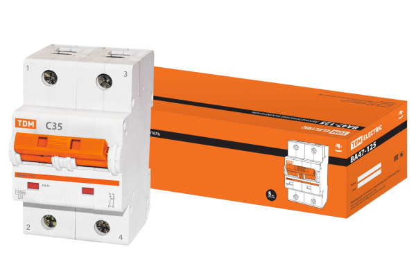 Выключатель автоматический ВА МОД ВА47-125 2П 35А 15кА С TDM