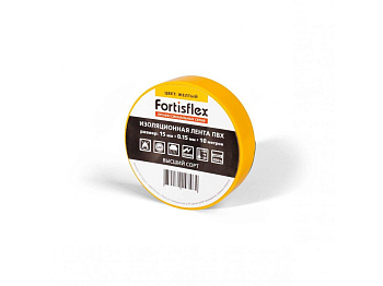 Изолента ПВХ 15x0.15х10 желтая (Fortisflex) - КВТ