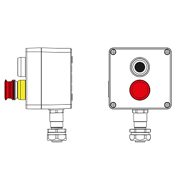 Взрывозащ. пост упр. из алюминия CPE-A-12-(1xP1B(11)-1xP6E(11))-1xKAEPM2MHK-20(C)1Ex d e IIC Т5 Gb / Ex tb IIIC T95°C Db IP66 DKC